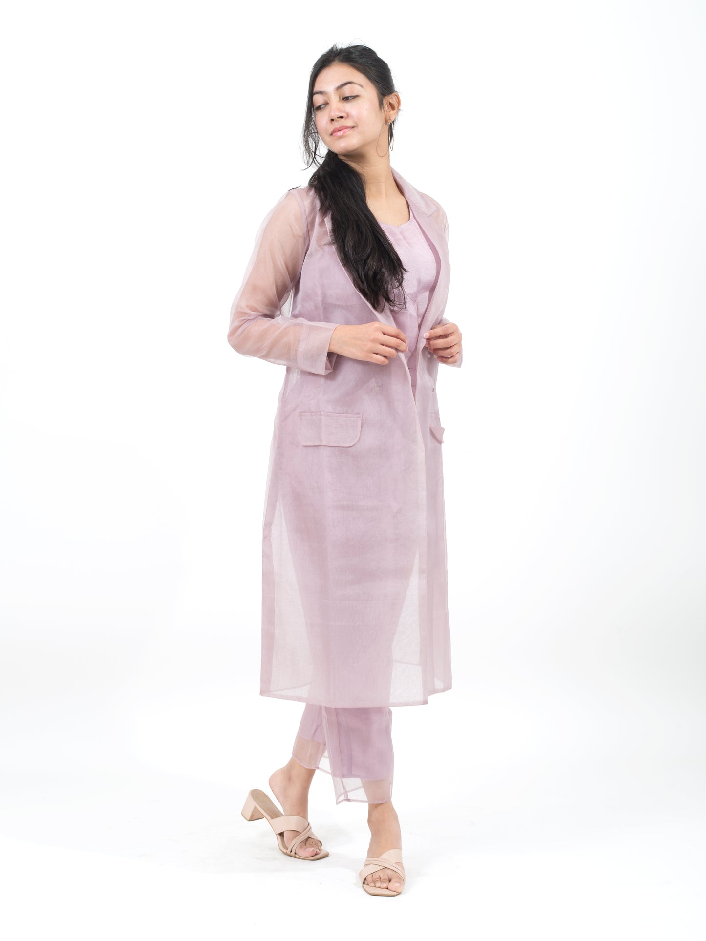 Cocktail Organza 3 Piece Co-ord Set