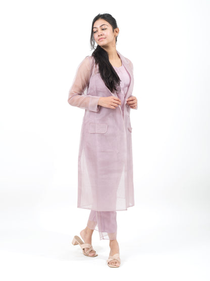 Cocktail Organza 3 Piece Co-ord Set
