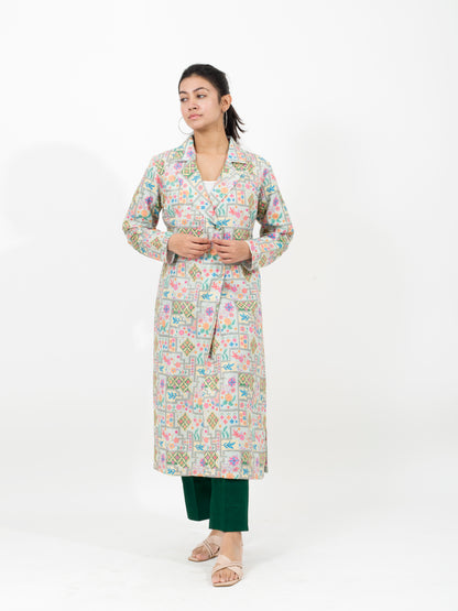 Embroidered Suit With Trouser