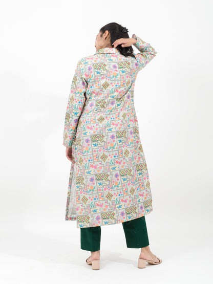Embroidered Suit With Trouser
