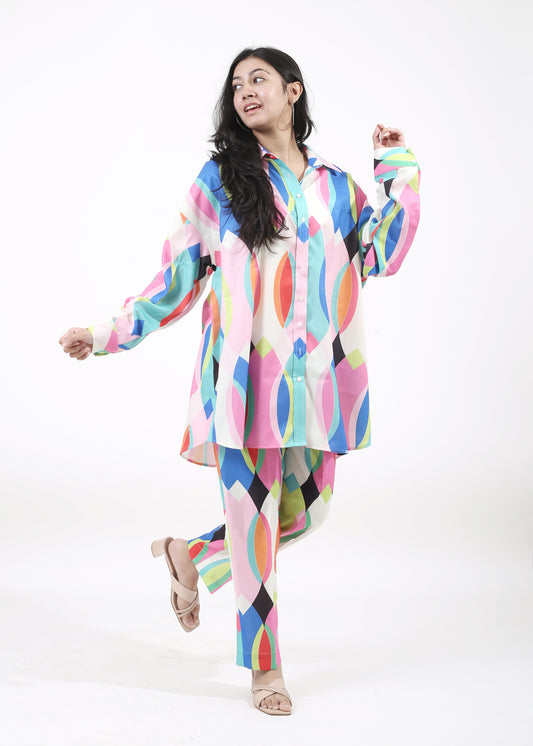 Digital Print Colourful Co-ord Set