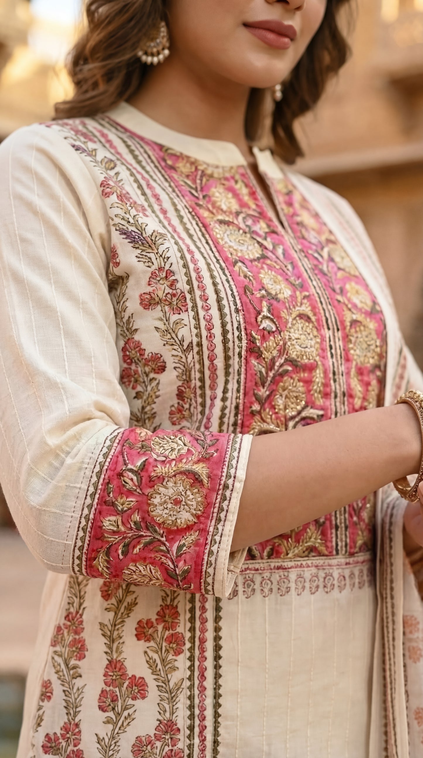 Ivory Floral Kurta Set