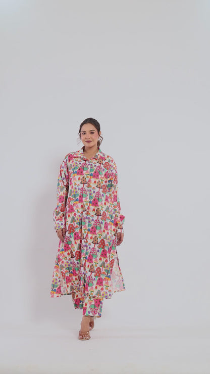 Mushroom Print Co-ord Set – Light
