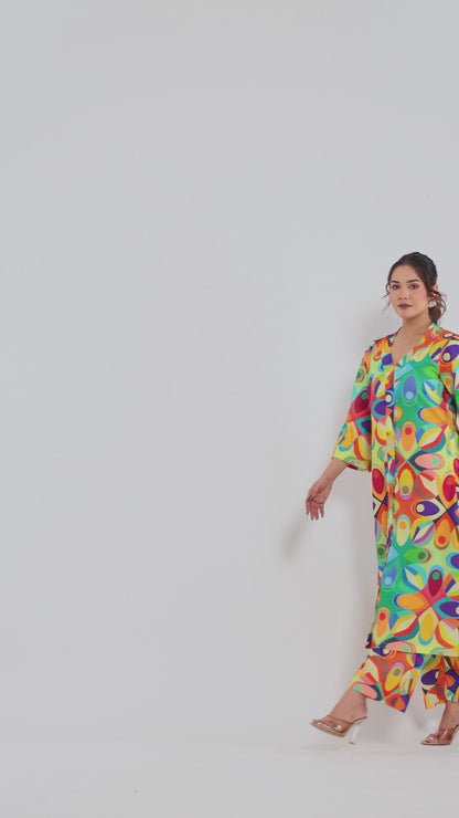 Abstract Print Multicolour Coord Set