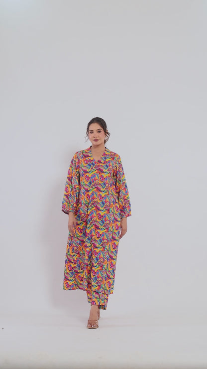 Psychedelic Abstract Print Co-ord Set